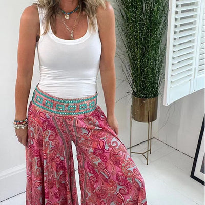 Bohemian Breeze Wide-Leg Trousers