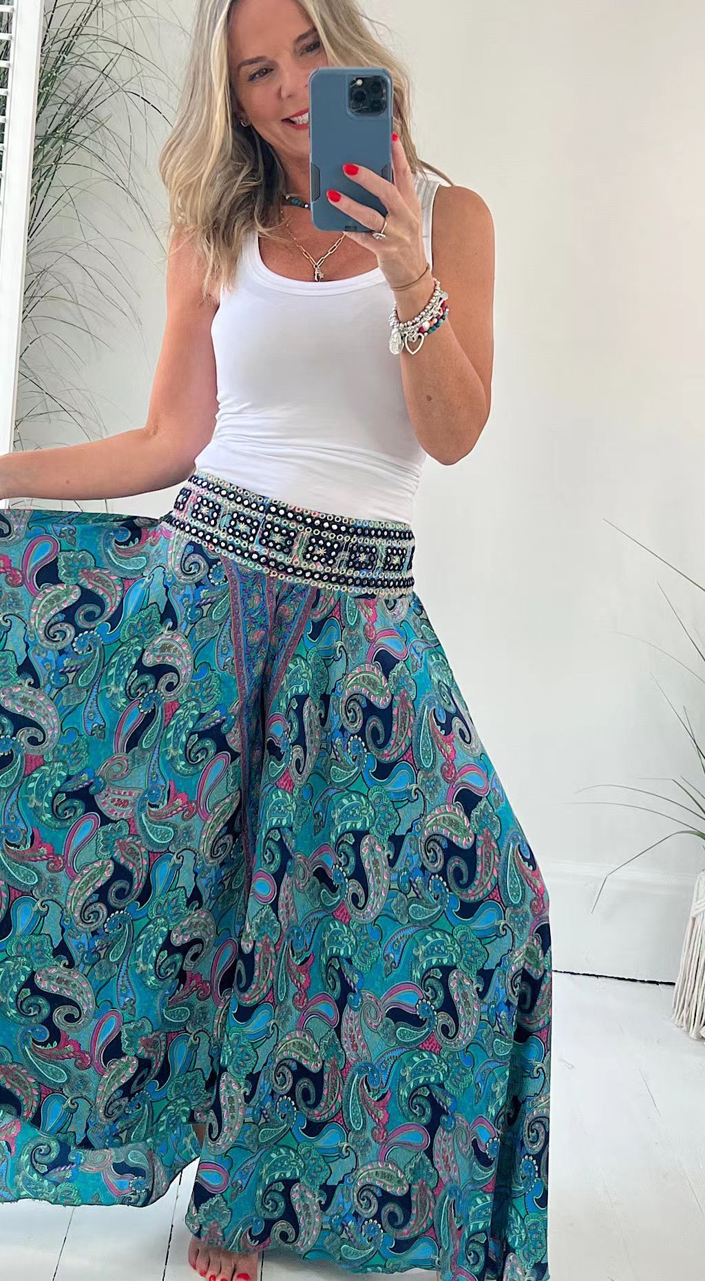 Bohemian Breeze Wide-Leg Trousers