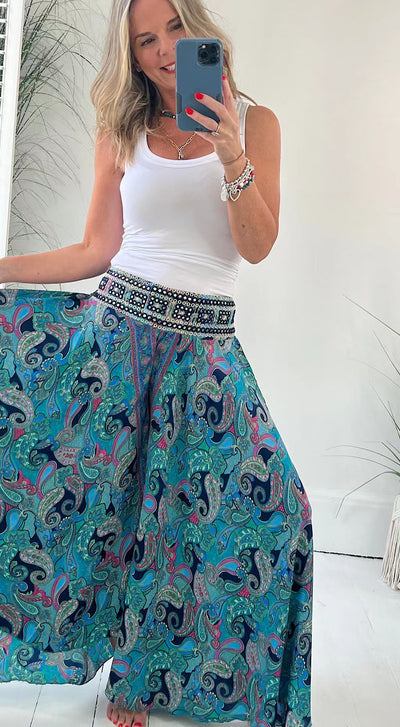 Bohemian Breeze Wide-Leg Trousers