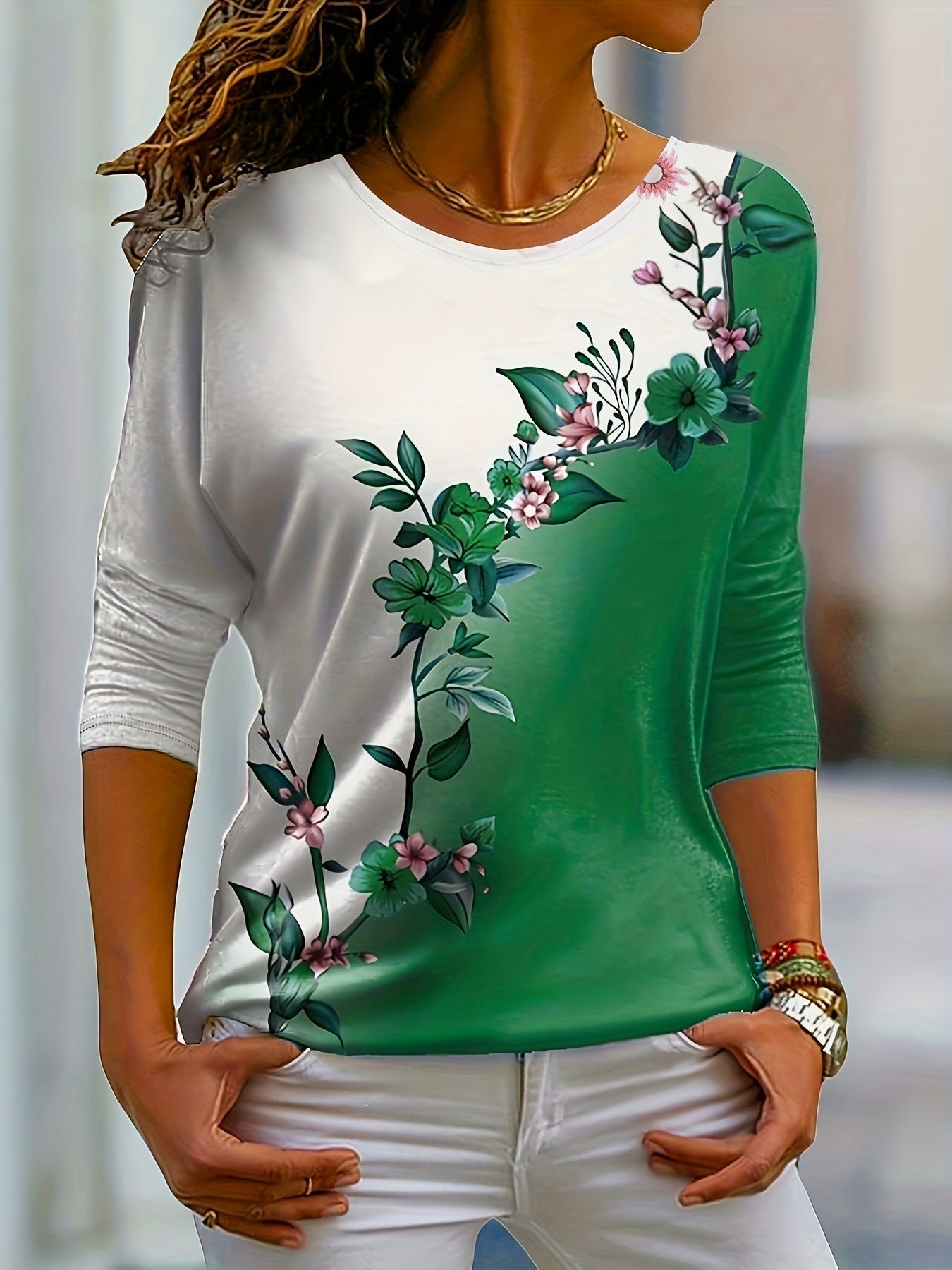 Lila's Blossom Colour Block Top