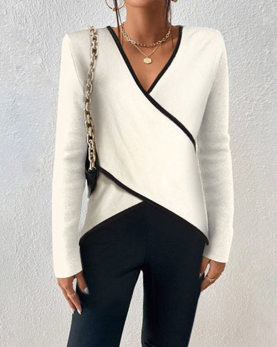 Savina™ - Elegant V-Neck Top