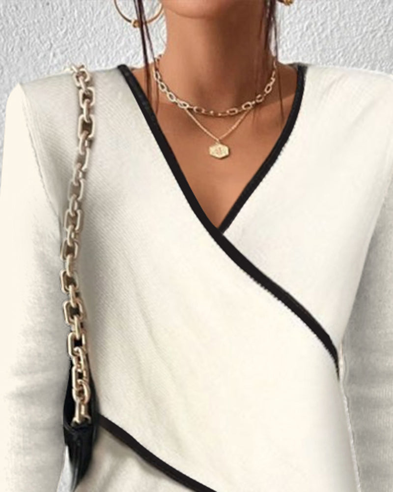 Savina™ - Elegant V-Neck Top