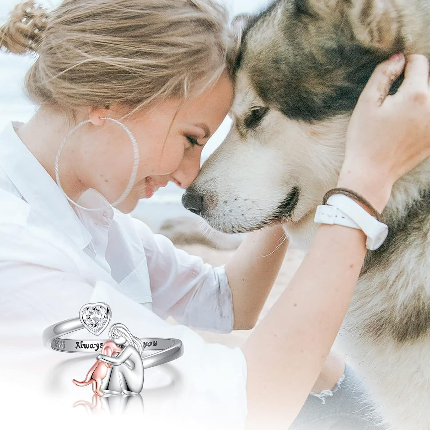 Aurelia - Bague avec une icône de chien