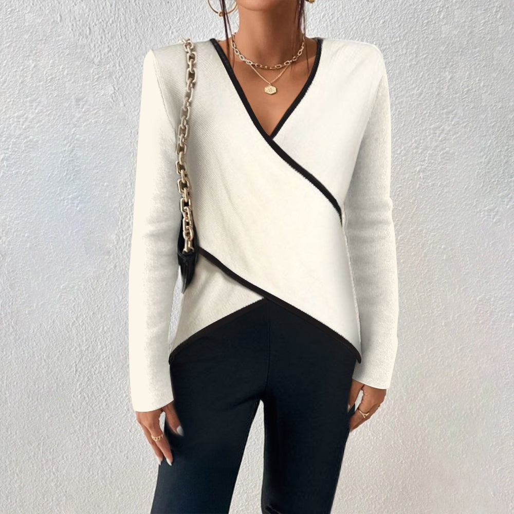 Savina™ - Elegant V-Neck Top