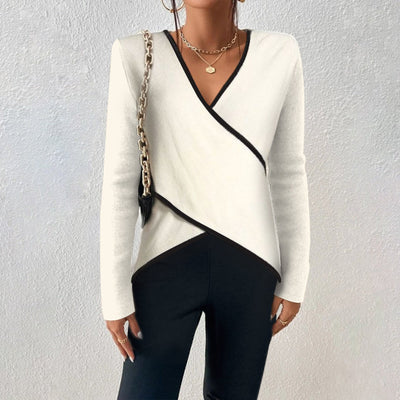 Savina™ - Elegant V-Neck Top