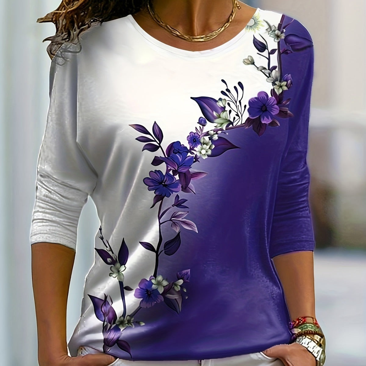 Lila's Blossom Colour Block Top