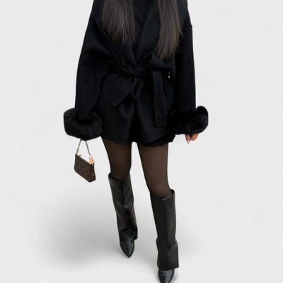 Woolcat – Manteau élégant avec des détails en fausse fourrure