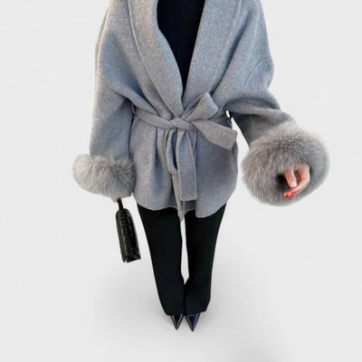 Woolcat – Manteau élégant avec des détails en fausse fourrure