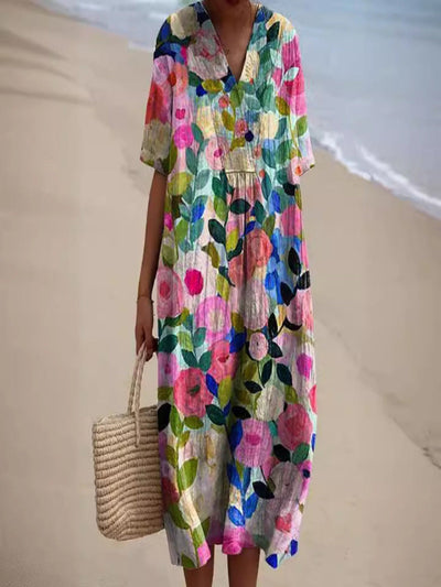 Isabella™ - Colourful Blossom Maxi Dress