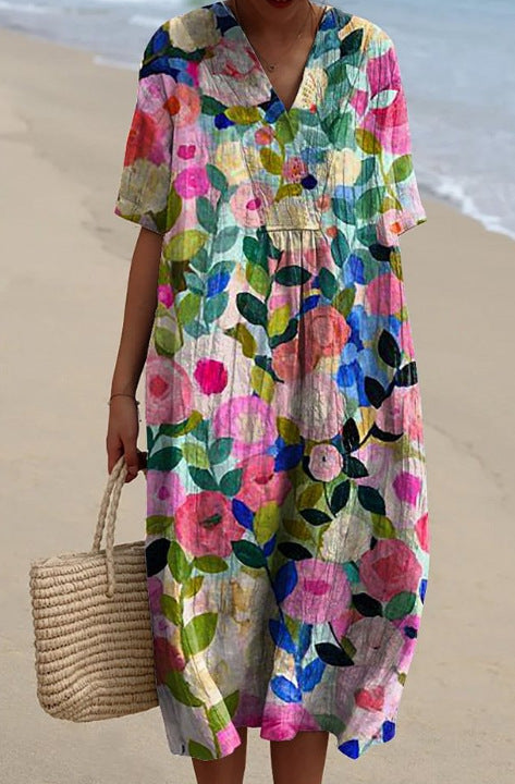 Isabella™ - Colourful Blossom Maxi Dress