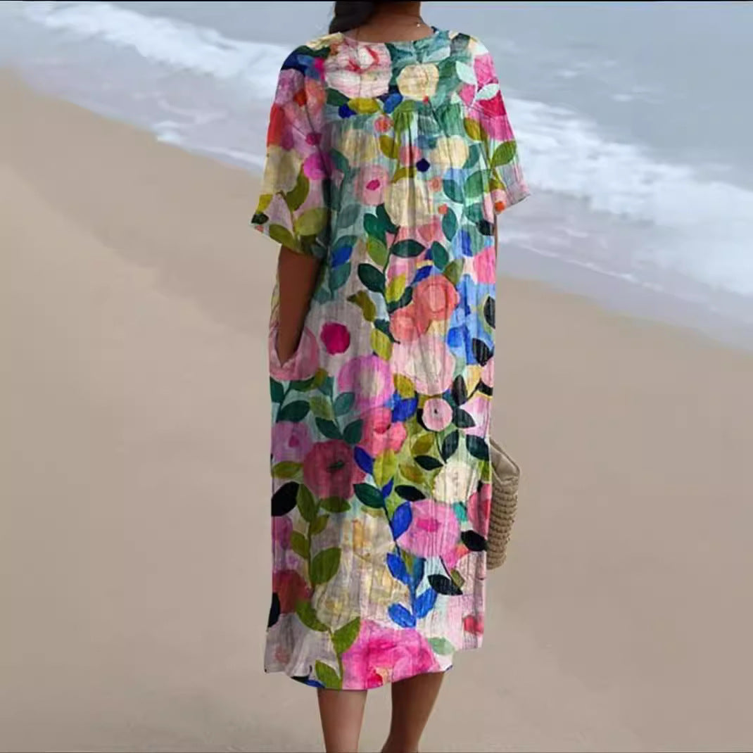 Isabella™ - Colourful Blossom Maxi Dress