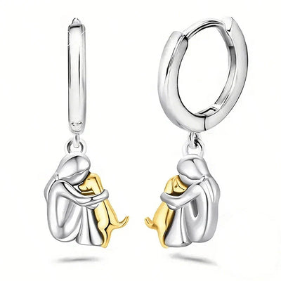 Julita - Boucles d'oreilles avec icône de chien (fermoir rond)