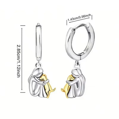 Julita - Boucles d'oreilles avec icône de chien (fermoir rond)