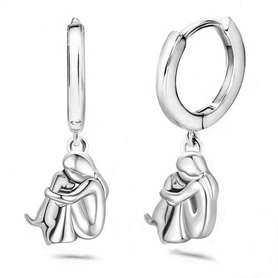 Julita - Boucles d'oreilles avec icône de chien (fermoir rond)