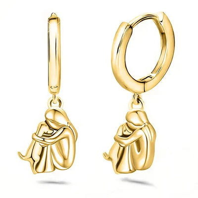 Julita - Boucles d'oreilles avec icône de chien (fermoir rond)