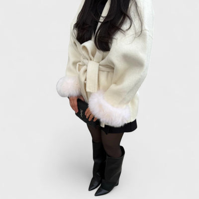 Woolcat – Manteau élégant avec des détails en fausse fourrure