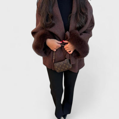 Woolcat – Manteau élégant avec des détails en fausse fourrure