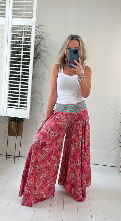 Bohemian Breeze Wide-Leg Trousers