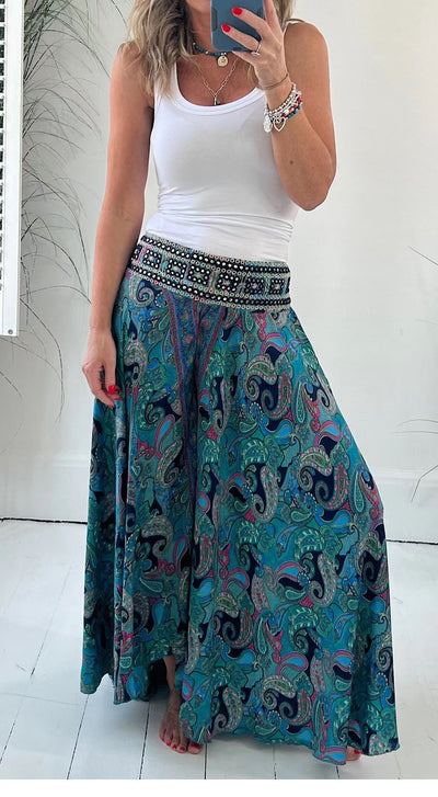 Bohemian Breeze Wide-Leg Trousers