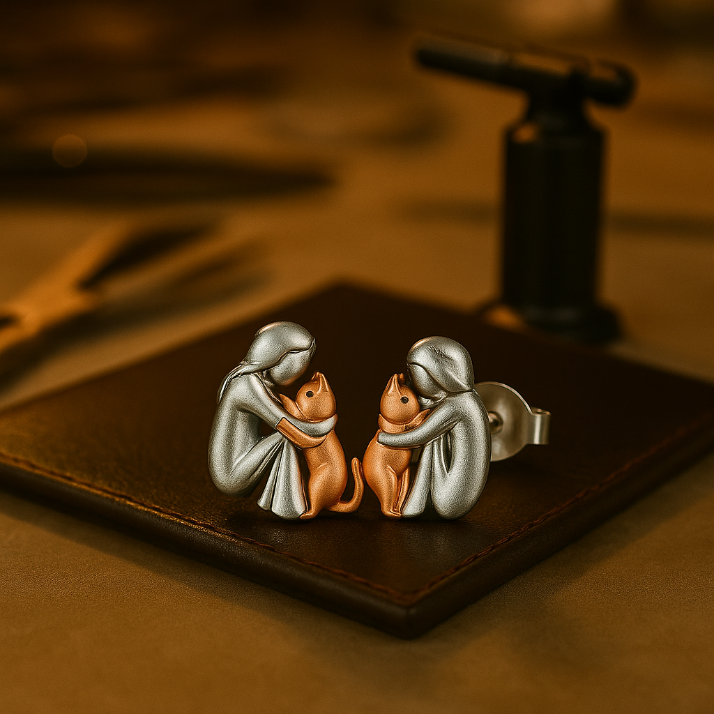 Natalia - Boucles d'oreilles avec icône de chat