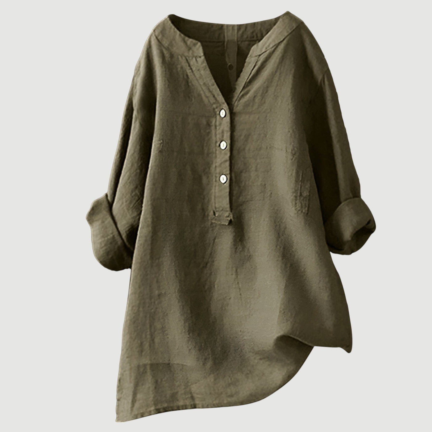 Mira Button-Front Linen Shirt