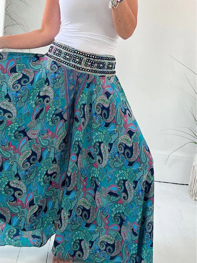 Bohemian Breeze Wide-Leg Trousers