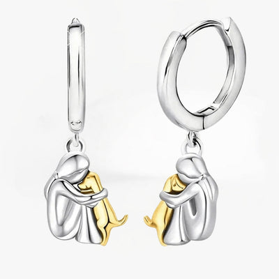 Julita - Boucles d'oreilles avec icône de chien (fermoir rond)
